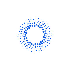 Modern Abstract Halftone Dots Frame Border for Company Health Technology Icon or Logo with High End Look