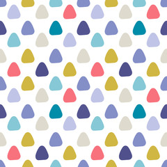 Abstract round triangle seamless pattern. Vector illustration.