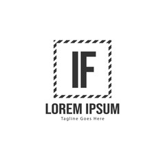 Obraz premium Initial IF logo template with modern frame. Minimalist IF letter logo vector illustration