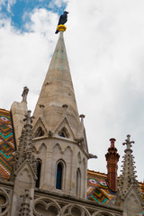 BUDAPEST, HUNGARY: Raven at the peak. Matthias Church is a Roman Catholic church located in Budapest