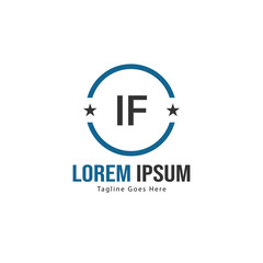 Fototapeta premium Initial IF logo template with modern frame. Minimalist IF letter logo vector illustration