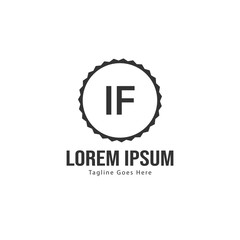 Obraz premium Initial IF logo template with modern frame. Minimalist IF letter logo vector illustration