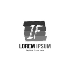 Initial IF logo template with modern frame. Minimalist IF letter logo vector illustration