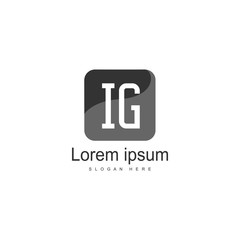 Initial IG logo template with modern frame. Minimalist IG letter logo vector illustration