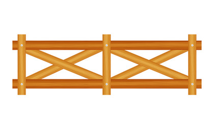 Obraz premium Picket fence, wooden textured, rounded edges. Vector stock illustration.