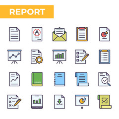 Obraz premium Report Icon Set, filled color style