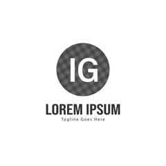 Initial IG logo template with modern frame. Minimalist IG letter logo vector illustration