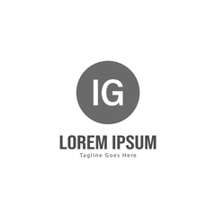 Fototapeta premium Initial IG logo template with modern frame. Minimalist IG letter logo vector illustration