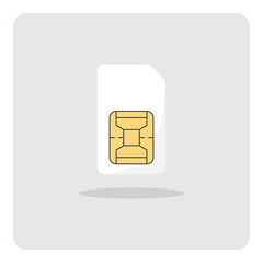 Vector design of flat icon, Sim card for mobile phone on isolated background.