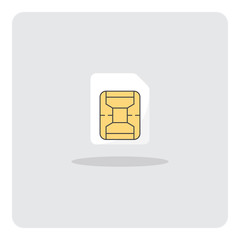 Vector design of flat icon, Micro sim card for mobile phone on isolated background.