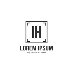 Initial IH logo template with modern frame. Minimalist IH letter logo vector illustration