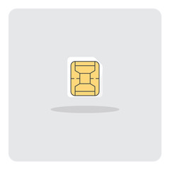 Vector design of flat icon, Nano sim card for mobile phone on isolated background.