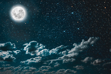 Naklejka na ściany i meble backgrounds night sky with stars and moon and clouds. 