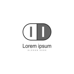 Fototapeta premium Initial II logo template with modern frame. Minimalist II letter logo vector illustration