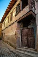 Fototapeta na wymiar Kula street view in Manisa, Turkey. Kula is a town which has a lot of historical famous Turkish Homes
