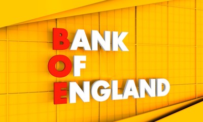 Acronym BOE - Bank Of England. 3D rendering.