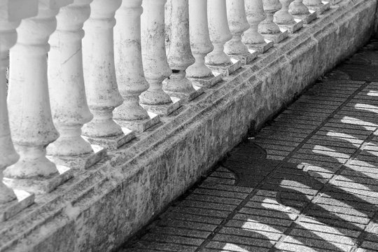 Lights and shadows in a balustrade