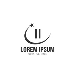 Initial II logo template with modern frame. Minimalist II letter logo vector illustration