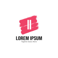 Obraz premium Initial II logo template with modern frame. Minimalist II letter logo vector illustration