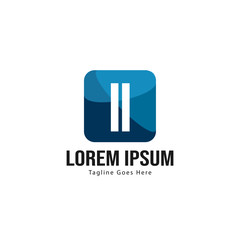 Initial II logo template with modern frame. Minimalist II letter logo vector illustration
