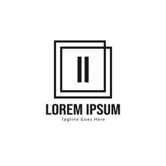 Initial II logo template with modern frame. Minimalist II letter logo vector illustration