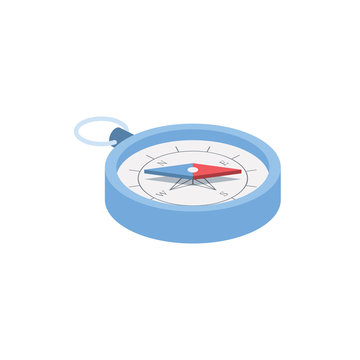 GPS Navigation Compass. Vector 3d isometric color icon new flat style. Creative illustration, idea for infographics.
