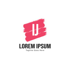 Fototapeta premium Initial IJ logo template with modern frame. Minimalist IJ letter logo vector illustration