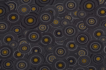 Close up of dark fabric with abstract pattern and textile texture background