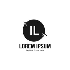 Initial IL logo template with modern frame. Minimalist IL letter logo vector illustration