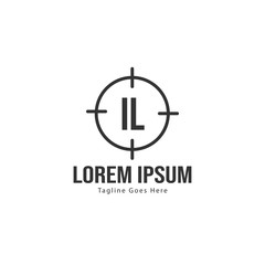 Obraz premium Initial IL logo template with modern frame. Minimalist IL letter logo vector illustration