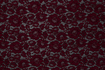 Beautiful red fabric with floral pattern and textile texture background
