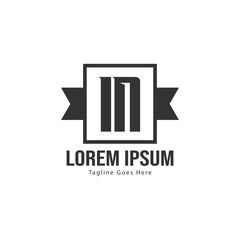 Initial IN logo template with modern frame. Minimalist IN letter logo vector illustration