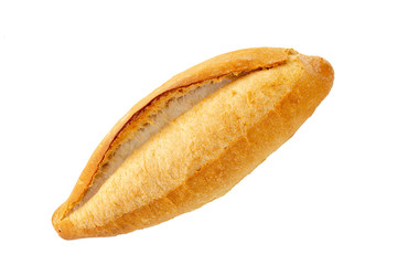 Turkish bread (Ekmek) that is how served in Alanya region. Bread isolated on white background.