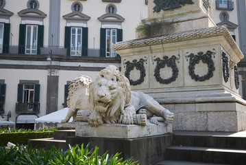 Naples, Italy - March 25, 2019 : View of 'Ai Martiri Napoletani' monument