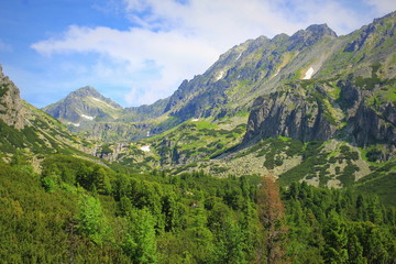 Fototapeta na wymiar Rocky mountains view in High Tatras, Slovakia