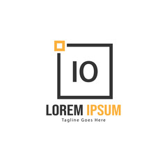 Initial IO logo template with modern frame. Minimalist IO letter logo vector illustration