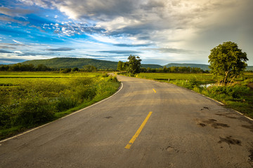 Country Road in Rainy Season