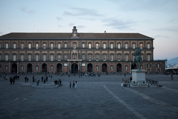 Naklejka premium Naples, Italy - March 25, 2019 : View of Palazzo Reale
