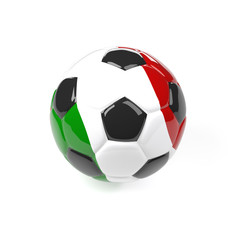 Soccer ball with the flag of Italy