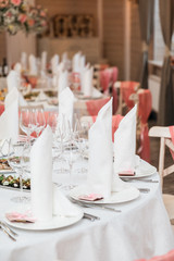 Table Dressed Up For Wedding Reception 