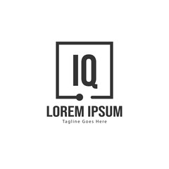 Fototapeta premium Initial IQ logo template with modern frame. Minimalist IQ letter logo vector illustration
