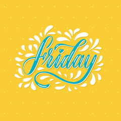 Friday label lettering.