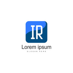 Initial IR logo template with modern frame. Minimalist IR letter logo vector illustration