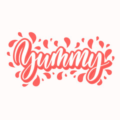 Yummy label lettering.