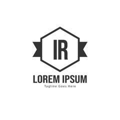 Initial IR logo template with modern frame. Minimalist IR letter logo vector illustration