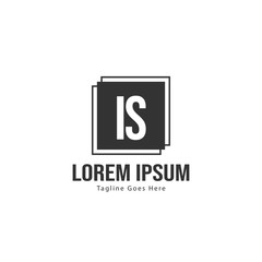 Initial IS logo template with modern frame. Minimalist IS letter logo vector illustration
