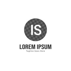 Initial IS logo template with modern frame. Minimalist IS letter logo vector illustration