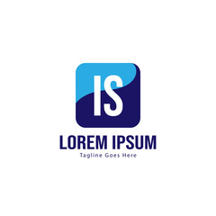 Initial IS logo template with modern frame. Minimalist IS letter logo vector illustration