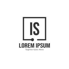 Initial IS logo template with modern frame. Minimalist IS letter logo vector illustration