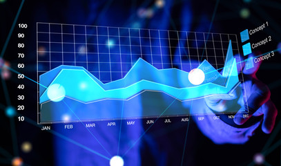 Business intelligence. Diagram, Graph, Stock Trading, Investment dashboard